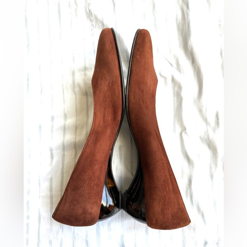 Salvatore Ferragamo brown Suede Tortoise Heels women’s size 7- 3A Italy - Picture 6 of 12